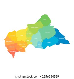 Central African Republic political map of administrative divisions