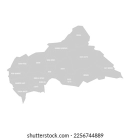 Central African Republic political map of administrative divisions