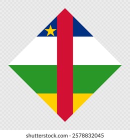 Central African Republic rhombus flag. Vector illustration.