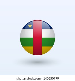 Central African Republic round flag. Vector illustration.