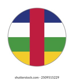 República Centroafricana Icono de Vector de bandera redonda aislado, Botón de bandera