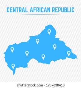 Central African Republic Simple Map With Map Icons