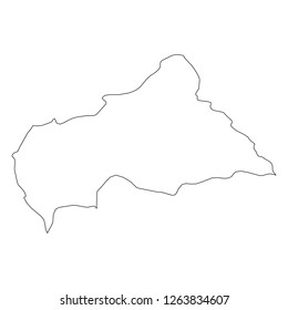 Central African Republic - solid black outline border map of country area. Simple flat vector illustration.