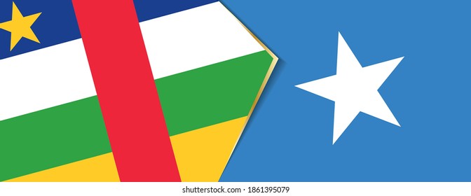 Central African Republic and Somalia flags, two vector flags symbol of relationship or confrontation.