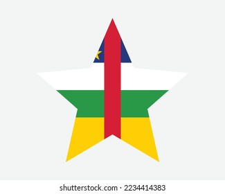 Central African Republic Star Flag. Centrafrique Star Shape Flag. CAR Country National Banner Icon Symbol Vector 2D Flat Artwork Graphic Illustration svg
