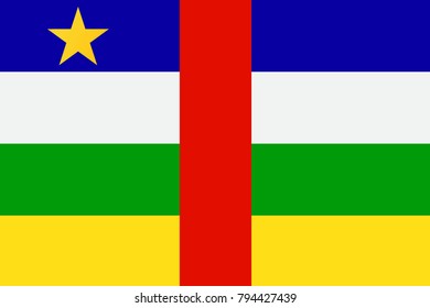 Central African Republic state flag. Vector illustration.