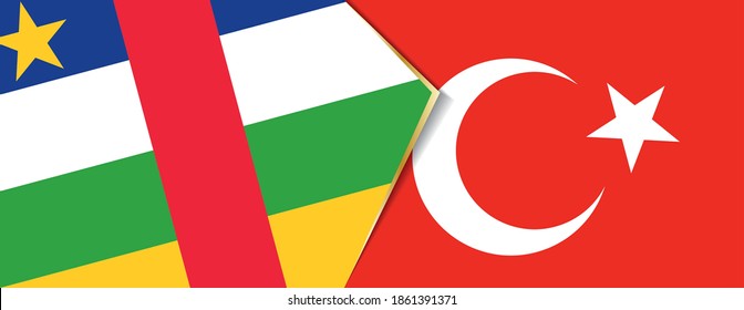 Central African Republic and Turkey flags, two vector flags symbol of relationship or confrontation.