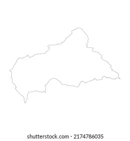 Central African Republic vector country map outline