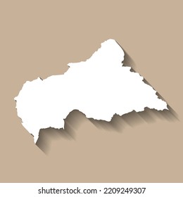 Central African Republic vector country map silhouette