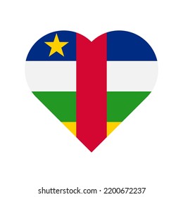 Icono del corazón de la bandera vector de la República Centroafricana