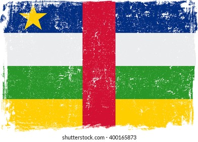 Central African Republic vector grunge flag isolated on white background.