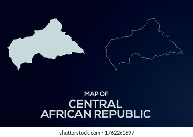 Central African Republic vector map silhouette isolated. High detailed silhouette illustration. Full Editable Central African Republic map vector file.