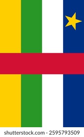 Central African Republic Vertical Flag, Vertical Flag Central African Republic