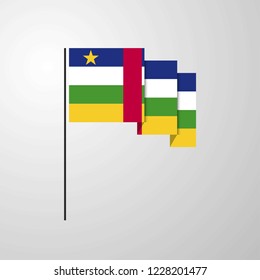 Central African Republic waving Flag creative background