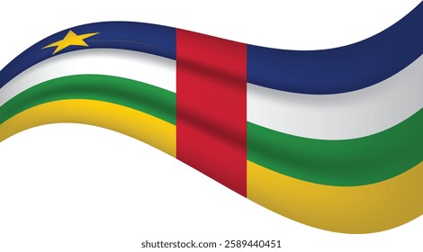 Central African Republic wavy flag, waving flag vector illustration