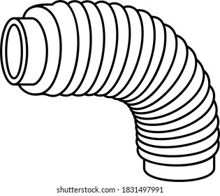 Central air conditioning hose. Vector outline illustration.