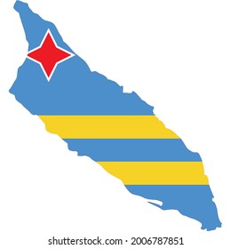 Central America Aruba country flag vector on white background