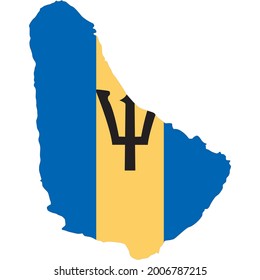 Central America Barbados country flag vector on white background