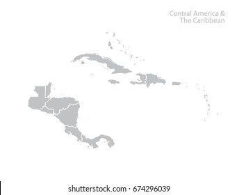 Central America and the Caribbean map.
