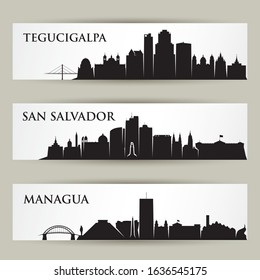 Central America cities skylines - isolated vector illustration