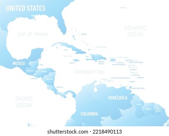 Central America detailed political map with lables