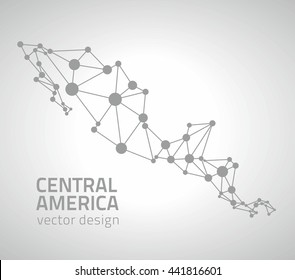 Central America grey outline vector map