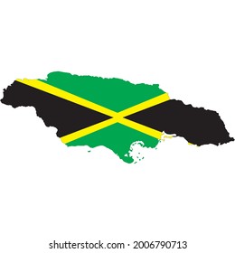 Central America Jamaica country flag vector on white background