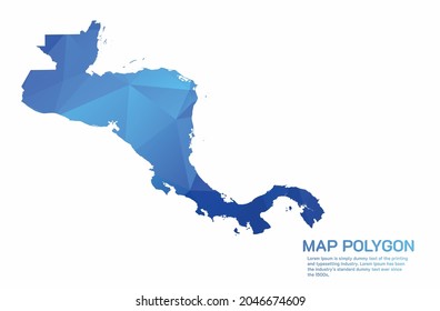 central america Map Abstract geometric rumpled triangular low poly style gradient graphic on white background