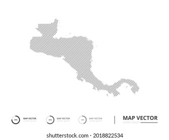 Central America map abstract line gray on white background vector for presentation. Creative concept for infographic.
