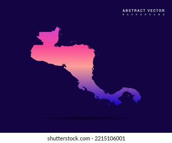 Central America map of Colorful gradient style vector Illustration.