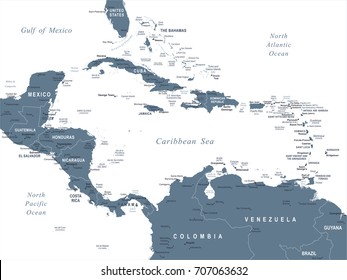 Mapa de Centroamérica - Ilustración vectorial detallada