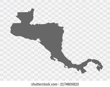 central america Map grey Color on Background png