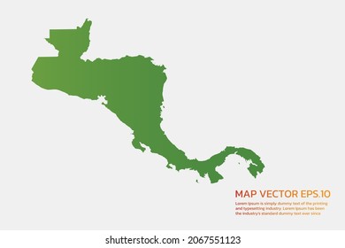 central america map High Detailed green color. on white background. Abstract design vector illustration eps 10