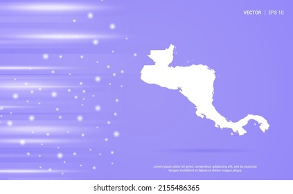 Central America map isolated on purple background. Vector Illustration.