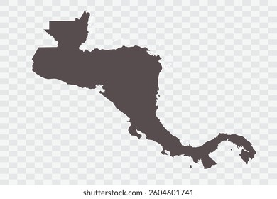 Central America Map Minimalist  High-Quality PNG  Ash Color on Transparent Background Perfect for presentations infographics educational materials and graphic design projects