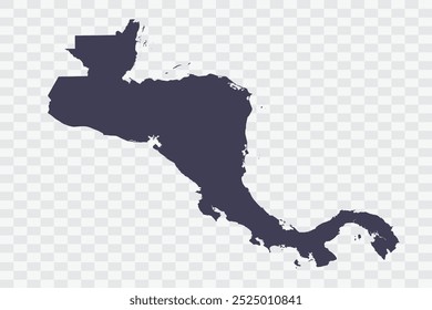 Central America Map Slate Color on White Background quality files Png
