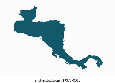 central america map vector. blue color on white background.