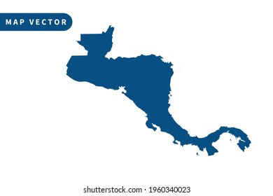 central america map vector, blue color . on white background. vector eps 10.