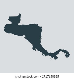 central america map vector, isolated on gray background