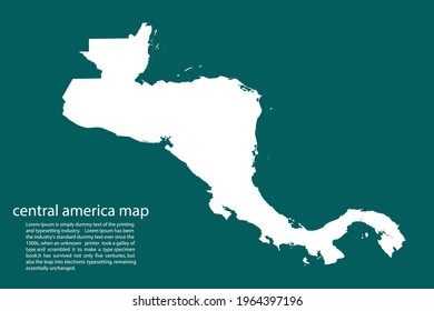 central america map vector, isolated on Green  background