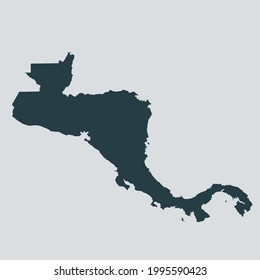 central america map vector, isolated on gray background