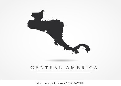 Central America map- World Map International vector template with black color isolated on white background - Vector illustration eps 10