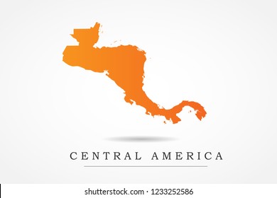 Central America map- World Map International vector template with Orange gradient color isolated on white background - Vector illustration eps 10
