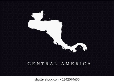 Central America map- World Map International vector template with white color isolated on hexagon background - Vector illustration eps 10