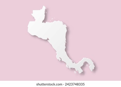 Central America Map - World map International vector template with paper cut style including shadow and white color on pink background for design, education, website - Vector illustration eps 10