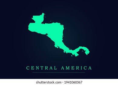 Central America Map - World map vector template with green color gradient isolated on dark background - Vector illustration eps 10