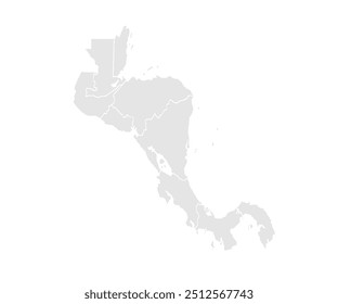 mapa da américa central.Mapa moderno do vetor cinza. Mapa da silhueta.