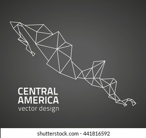 Central America Outline Vector Black  Map