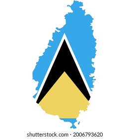 Central America Saint Lucia country flag vector on white background
