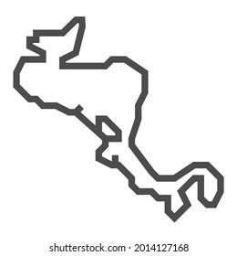Central America, Square Line Vector Icon